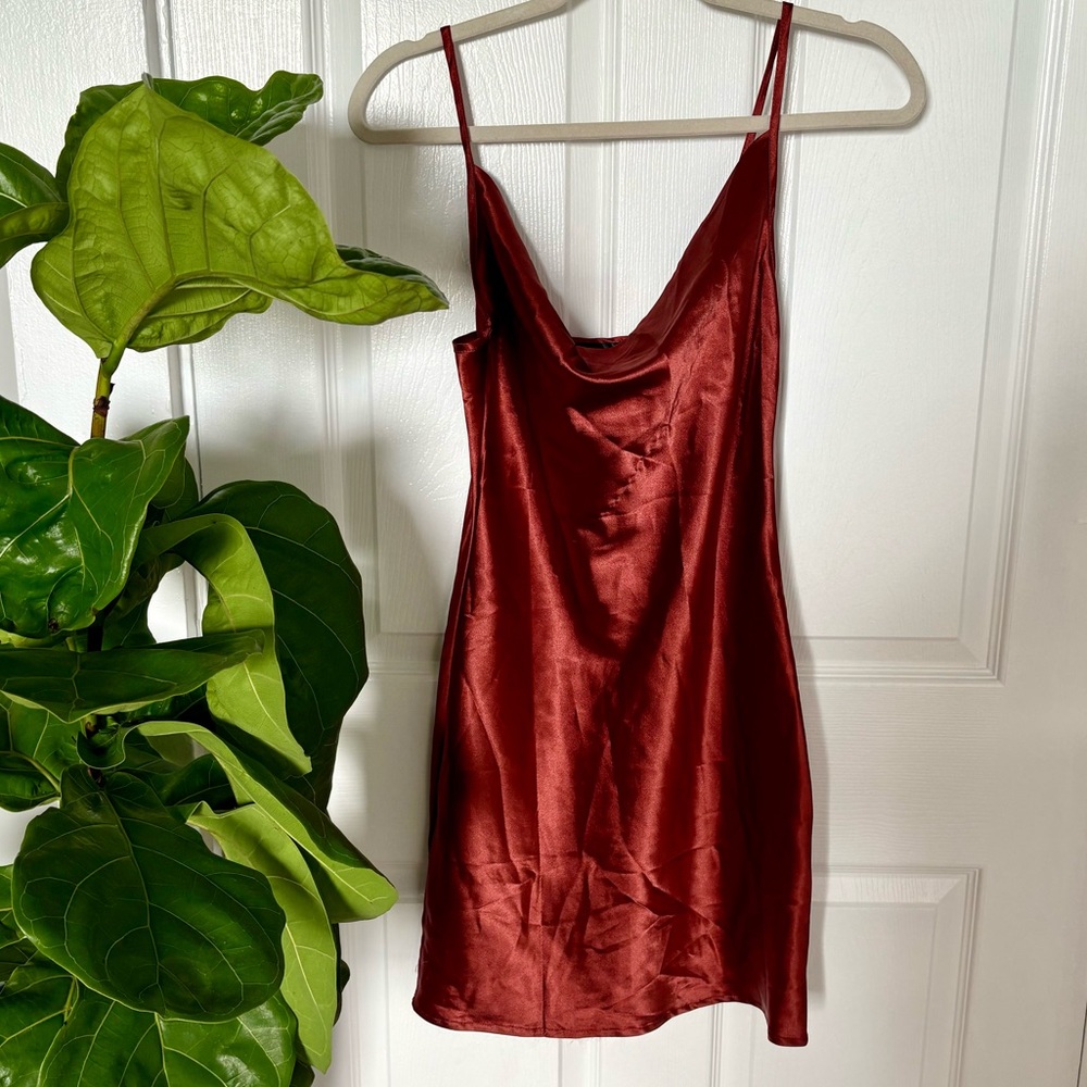 Rust Colored Satin Dress